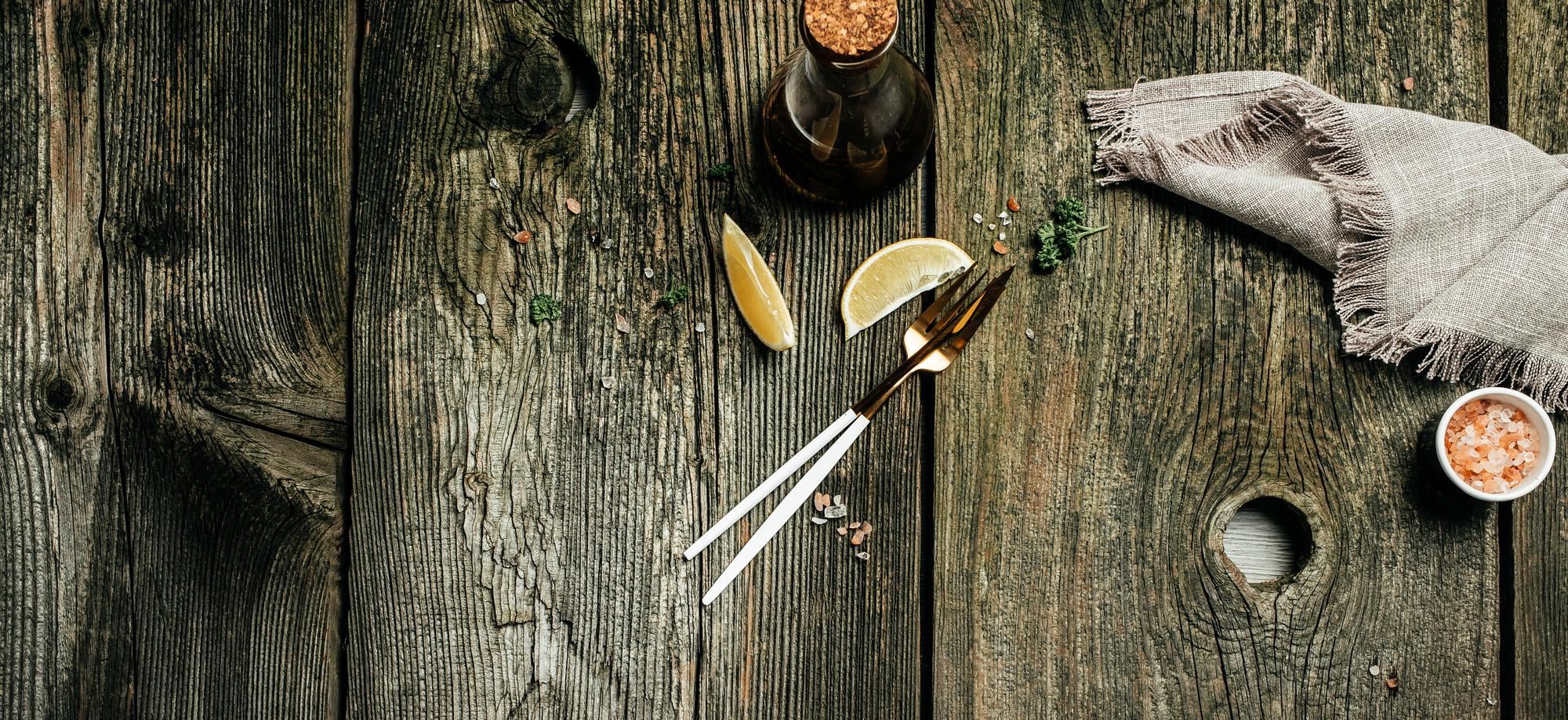 Workshop table setting with utensils